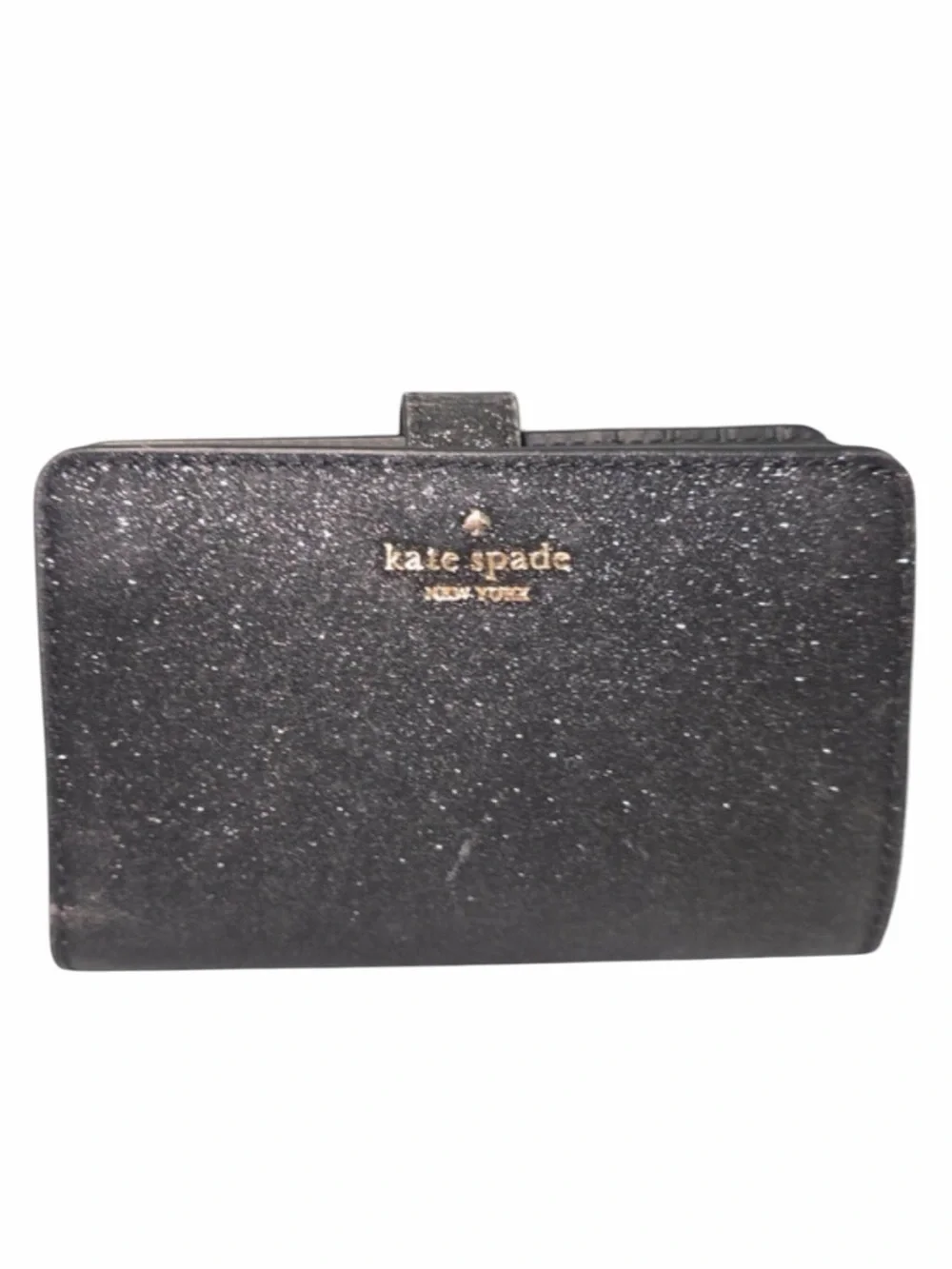 Kate Spade Black Glitter Satchel W/ Matching BiFold Wallet NWOT